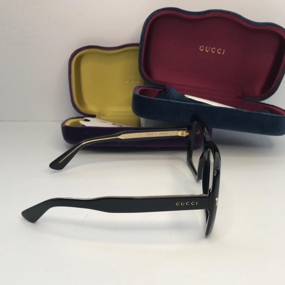 - New 💯 Original Gucci Transparent Square Unisex Sunglasses GG0366S 001 - Picture 7 of 13